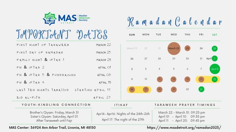 Ramadan 2023 Calendar